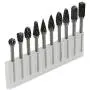 YXGOOD 10 Pieces Tungsten Carbide Double Cut Rotary Burr Set with 3 mm (1/8 Inch) Shank and 6 mm (1/4 Inch) Head Size