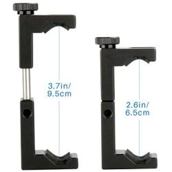 Ulanzi ST-02S Aluminum Phone Tripod Mount w Cold Shoe Mount, Support Vertical and Horizontal, Universal Metal Adjustable Clamp for iPhone 10 Pro Max XS Xs Max X 8 7 Plus Samsung Android Smartphones