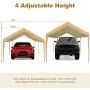 ADVANCE OUTDOOR 20x10 ft Heavy Duty Carport Car Canopy Garage Boat Shelter Party Tent, Adjustable Height from 6.5ft to 8.0ft, Beige ADVANCE OUTDOOR 20x10 ft Heavy Duty Carport Car Canopy Garage Boat Shelter Party Tent, Adjustable Height from 6.5ft to 8.0ft, Beige