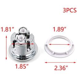 Tulead Dual Push Flushing Toilet Button Fit for 48-55mm Toilet Tank Button with Thread Plastic Round Silver