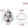 Tulead Dual Push Flushing Toilet Button Fit for 48-55mm Toilet Tank Button with Thread Plastic Round Silver
