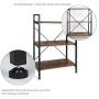 TomCare Bookshelf  3-Tier Wood and Metal Shelves Industrial Bookcase Display Office Storage Rack Multifunctional Furniture for Entryway Living Room Bedroom Home Office Kitchen