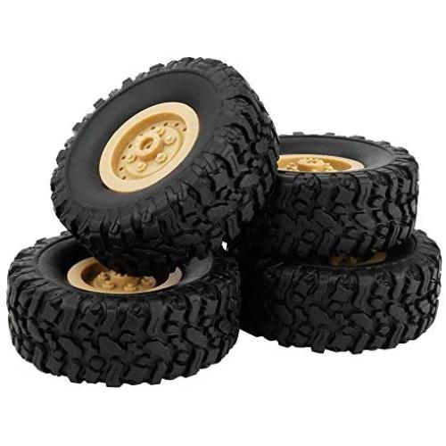 Hisoul for 1/16 WPL B14 B14K Military Truck RC Car Track Wheels Upgrade Durable Track Wheels Spare Parts (4 pcs) (Yellow)