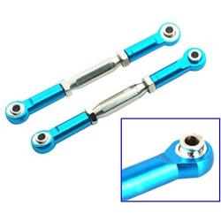 2PCS ShareGoo RC Front Rear Metal Steering Servo Link 70-90mm Adjustable Turnbuckles Camber Linkage Rod Ends for Traxxas Slash 4x4 5807 Stampede HQ727 1/10 RC Car Upgraded Parts,Blue