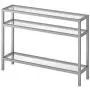 Henn&Hart AT0173 Industrial Console Sofa Table, 3-Tier Open Shelf Entryway/Hallway Table for Living Room, Multiple Co Modern Console Table, 42'', Silver