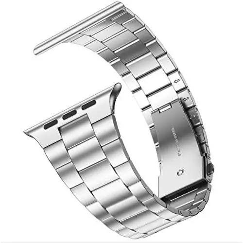 [Upgraded] Wolait Compatible with Apple Watch Band 40mm 38mm , Ultra Thin Solid Stainless Steel Band for Apple iWatch SE Series 6/5/4/3/2/1 Men Women -Silver