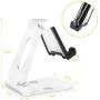 Olixar Smart Phone Holder for Desk Metal Construction - Adjustable - Anti-Slip Base and Convenient Charging Port - Fits All Smartphones & Tablets - Silver