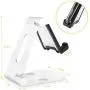 Olixar Smart Phone Holder for Desk Metal Construction - Adjustable - Anti-Slip Base and Convenient Charging Port - Fits All Smartphones & Tablets - Silver