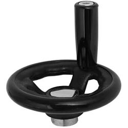 uxcell 4-inch Diameter Plastic Round Hand Wheel W Revolving Handle