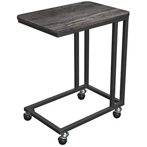 VASAGLE Industrial Side Table, End Table for Coffee Laptop Tablet, Mobile Table with Rolling Casters, Steel Frame, for Living Room, Bedroom, Charcoal Gray and Black ULNT050B04 VASAGLE Industrial Side Table, End Table for Coffee Laptop Tablet, Mobile Table with Rolling Casters, Steel Frame, for Living Room, Bedroom, Charcoal Gray and Black ULNT050B04