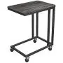 VASAGLE Industrial Side Table, End Table for Coffee Laptop Tablet, Mobile Table with Rolling Casters, Steel Frame, for Living Room, Bedroom, Charcoal Gray and Black ULNT050B04 VASAGLE Industrial Side Table, End Table for Coffee Laptop Tablet, Mobile Table with Rolling Casters, Steel Frame, for Living Room, Bedroom, Charcoal Gray and Black ULNT050B04