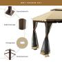 YITAHOME 10 x 12 ft Outdoor Double Roof Canopy Gazebo with Mosquito Netting, Soft-Top Garden Tent with Steel Frame for Patio, Backyard, Deck (10 x 12 ft)