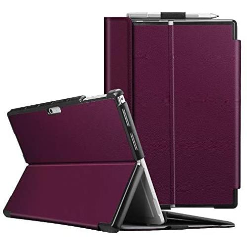 Fintie Case for Microsoft Surface Pro 7 Compatible with Surface Pro 6 / Surface Pro 5 12.3 Inch Tablet, Hard Shell Slim Portfolio Cover Work with Type Cover Keyboard (Purple)