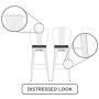 DHP Luxor 30'' Metal Wood Seat, White, Set of 2 Bar Stool