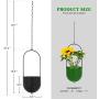 Sinolodo 2 pcs Modern Metal Hanging Planter, Black Wall and Ceiling Planters with 19.7 Chain, Large Hanging Baskets for Plants Outdoor