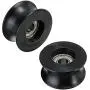 Letool 4pcs 608zz coated pa66 nylon 1.57inches bearing roller wheel 8x40x20mm U type groove pulley