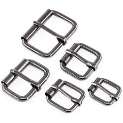 Swpeet 50 Pcs Assorted Multi-Purpose Gun Black Metal Roller Buckle Ring for Hardware Belt Bags Ring Hand DIY Accessories -13mm,15mm, 20mm, 25mm, 32mm