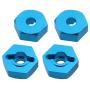 Hobbypark 12mm Aluminum Wheel Hex Drive Hub Adaptor (4P) & M4 Locknut (4P) RC Model Car Parts Blue