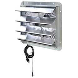 Iliving ILG8SF16V-T Wall-Mount Shutter Exhaust Fan, 16'' - Variable Speed, Silver