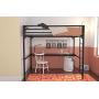 DHP Miles Metal Full Loft Bed with Desk, Black