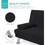 Best Choice Products Linen Upholstered Modern Convertible Folding Futon Sofa Bed w/Removable Armrests, Metal Legs, 2 Cupholders - Black Best Choice Products Linen Upholstered Modern Convertible Folding Futon Sofa Bed w/Removable Armrests, Metal Legs, 2 Cupholders - Black