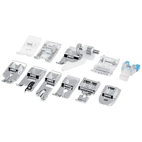 HelloCreate 11pcs/Set Sewing Machine Accessories, Household Sewing Machine Parts Quilting Zipper Walking Foot Presser Feet Kit