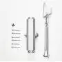 Door Closer FS-1306 Automatic Adjustable Closers Grade 3 Spring Hydraulic Auto Door-Closer with Easy Installation Life Size Fitting Template & Instructions Silver Aluminium