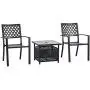 PHI VILLA Outdoor Metal Bistro Side Dining Chair and Umbrella Base Table Outdoor Metal Steel Furniture Set of 3 PHI VILLA Outdoor Metal Bistro Side Dining Chair and Umbrella Base Table Outdoor Metal Steel Furniture Set of 3