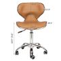Mefeir Hydraulic Rolling Salon Stool Padded with Back Rest, Modern Cushion Drafting Chair on Wheels for Office Home Kitchen Counter, Height Adjustable Swivel Barstool, PVC Leather