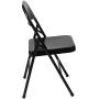 LIVING TRENDS Marvelius Series Double Braced Black Metal Folding Chair