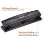 Bostitch Office HP12 3 Hole Punch, 12 Sheet Capacity, Metal,Black