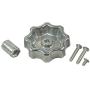 Danco Outdoor Faucet Water Spigot Handle | Hose Bibb Round Wheel Handle Replacement | Includes Screws | Metal (10006), Silver/Pewter