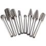 Carbide Burr Set, 8pcs Double Cut Solid Tungsten Rotary Burr Set 1/4-Inch Shank for Die Grinder Drill, DIY Woodworking, Metal Carving, Polishing, Engraving, Drilling