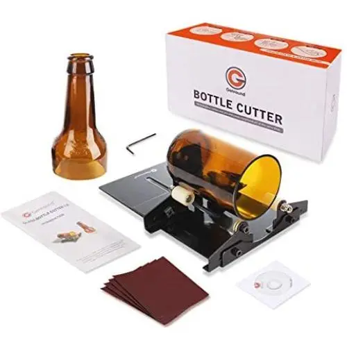 Genround Glass Bottle Cutter, Bottle Cutter DIY Machine for Cutting Wine Beer Whiskey Alcohol Champagne Liquor Round Bottles to Craft Glasses Black