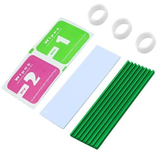 XT-XINTE Aluminum Cooling Heat Sink Thermal Pads Heat Dissipation Radiator for M.2 for NGFF SATA PCI-E for NVME SSD Heatsink (3mm Green,1 Pcs)