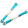 2PCS ShareGoo RC Front Rear Metal Steering Servo Link 70-90mm Adjustable Turnbuckles Camber Linkage Rod Ends for Traxxas Slash 4x4 5807 Stampede HQ727 1/10 RC Car Upgraded Parts,Blue