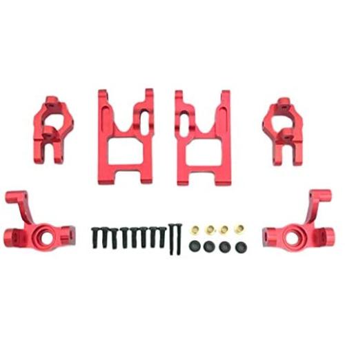 freneci Metal Suspension Arms Steering C Hub Carrier Flange Sleeve Upgrade Parts for 1/12 WLtoys 12428 12423 FY01/02/03 RC Truggy Buggy - Red