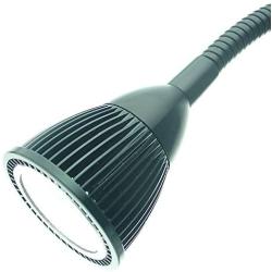 QUANS 5W Clip on Clamp Gooseneck COB LED Desk Table Light lamp Cool White 19inch Neck Black