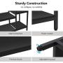 LITTLE TREE Free -standing Closet Organizer,Heavy Duty Closet Storage with 6 Shelves and Hanging Bar, Large Clothes Storage & Standing Garmen Rack, Black