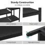 LITTLE TREE Free -standing Closet Organizer,Heavy Duty Closet Storage with 6 Shelves and Hanging Bar, Large Clothes Storage & Standing Garmen Rack, Black LITTLE TREE Free -standing Closet Organizer,Heavy Duty Closet Storage with 6 Shelves and Hanging Bar, Large Clothes Storage & Standing Garmen Rack, Black
