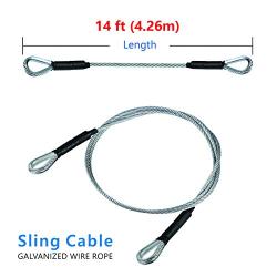 Zip Line Sling Cable, Wire Rope, 8/11/14 Foot, 3/16In (14 Foot)