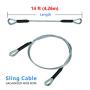 Zip Line Sling Cable, Wire Rope, 8/11/14 Foot, 3/16In (14 Foot)