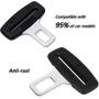 Car Seat Belt Clip,Mars Space Universal Seat Belt Buckle Silencer Auto Metal Seat Belts Clip (2 Pack) END-Ding Drive in Peace & Quiet (BLACK)