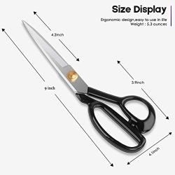 Sewing Scissors, Fabric Scissors, iBayam Professional 9'' All Purpose Heavy Duty Ultra Sharp Scissors Tailor Dressmaker Craft Paper Shears Office Scissors, Silky Smooth Cutting, Right-Handed