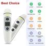 TODOLOR Ear Forehead Thermometer, Medical Digital Infrared Temporal Thermometer with Fever Alarm and Memory Function – Ideal for Babies, Infants, Children, Adults, Indoor, and Outdoor Use (White Gray)