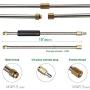 Benelet Pressure Washer Extension Wand Set,Replacement Parts Lance Kit,Cleaner Curved Rod&Pole Extension Attachment Accessory,Coupled with 1/4'' NPT Brass Quick Connect Plug