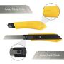 White Kaiman 12 Pack Utility Knife w/Retractable Razor Blades ~ Self Locking Handle and Snap Away Tool for Extended Life Blades ~ 18mm Blade Box Cutter (Yellow-Upgrade)