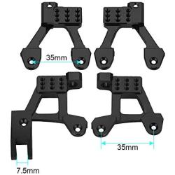 Benedict Harry 4PCS Aluminum Rear/Front Shock Tower Shock Hoops for Axial SCX10 II 90046 90047 1/10 Scale Crawlers Truck Car Upgrade (Black)