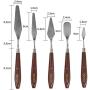 CONDA Palette Knife Painting Stainless Steel Spatula Palette Knife Oil Paint Metal Knives Wood Handle (Red 5 Piece)
