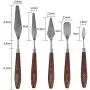 CONDA Palette Knife Painting Stainless Steel Spatula Palette Knife Oil Paint Metal Knives Wood Handle (Red 5 Piece)